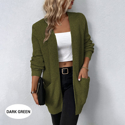 Lässiger Strick-Cardigan für Damen mit Taschen