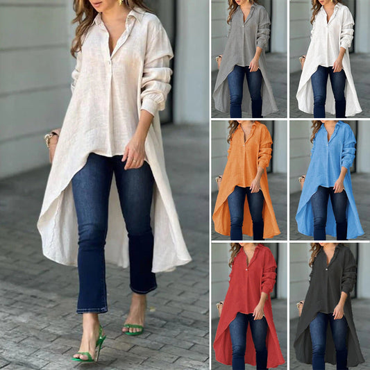 Elegantes Langarmshirt mit Revers für Damen