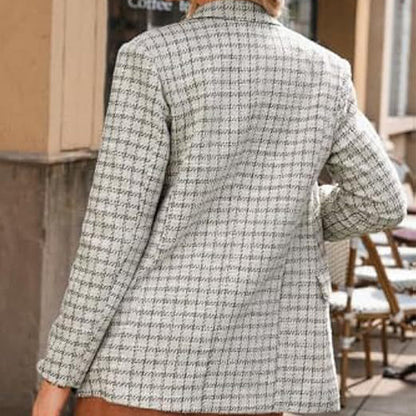 Karierte Tweed-Blazerjacke für Damen