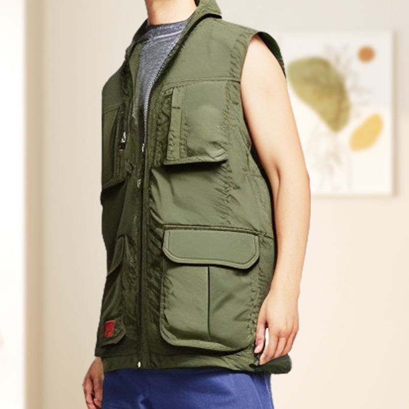 Men’s Outdoor Fishing Quick-dry Zipper Vest with Multi-pockets