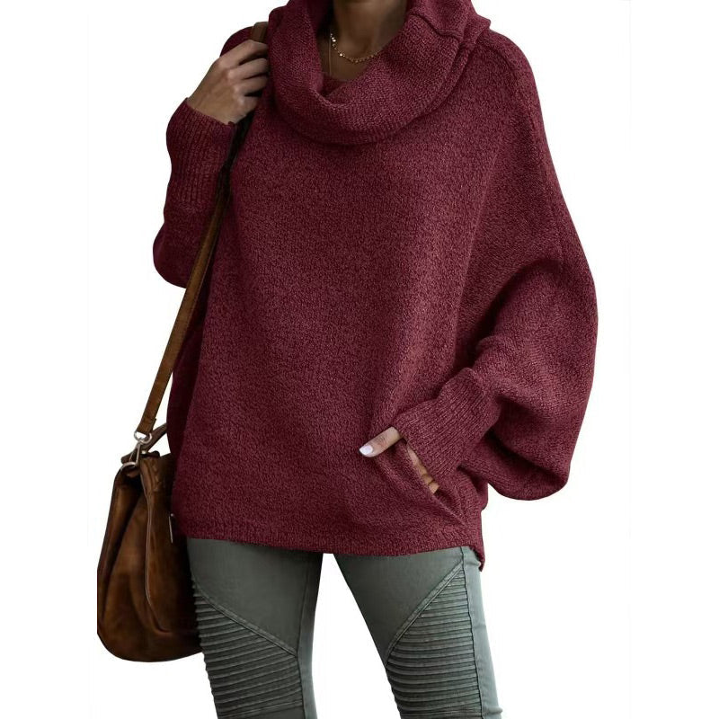 Damen Poncho Pullover Mit Fledermausärmeln - Elegantes Cape Design
