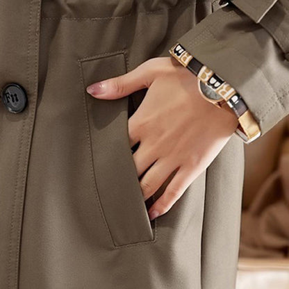 2025 Frühherbst✨Schlanker mittellanger Trenchcoat mit Revers für Damen