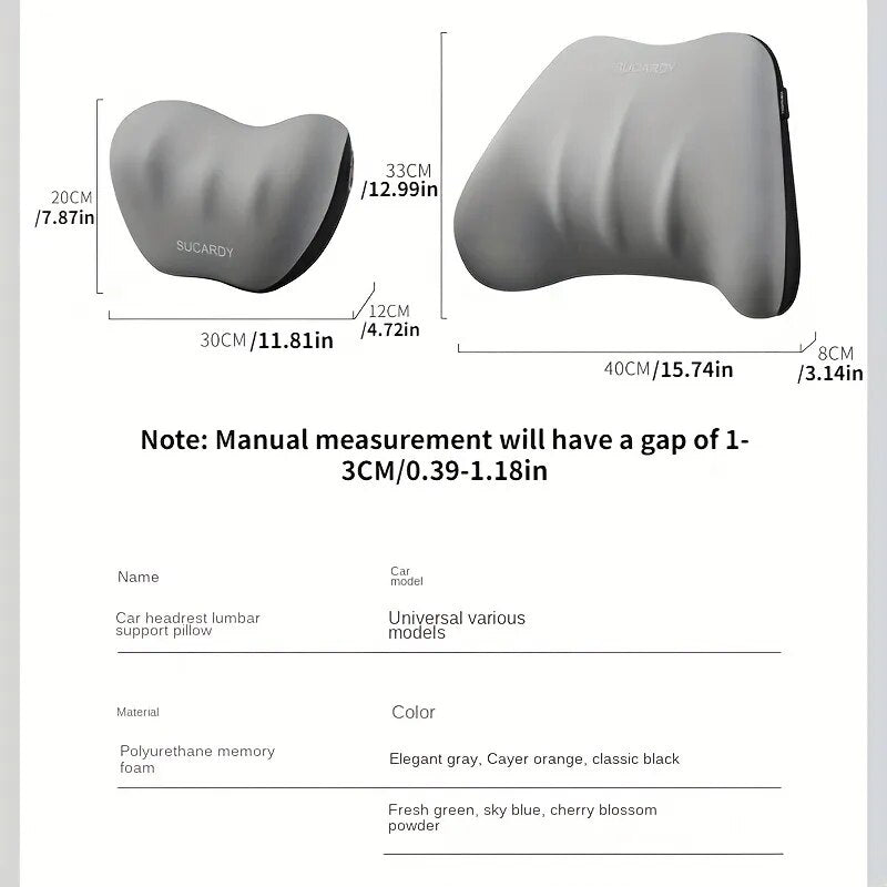 Ergonomische Kopfstütze und Lendenkissen für Autositze