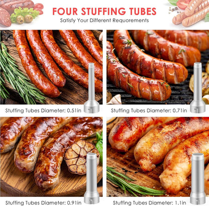 Sausage Stuffer with 4 Different Sizes Stuffing Tubes