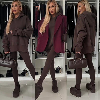 Damen-Zweiteiler mit Oversized-Hoodie und Leggings