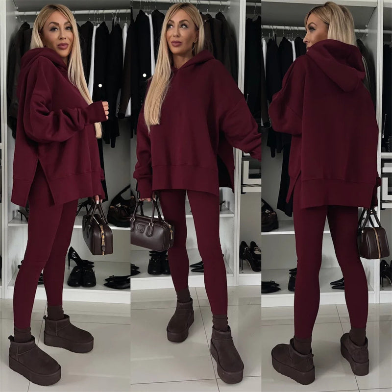 Damen-Zweiteiler mit Oversized-Hoodie und Leggings