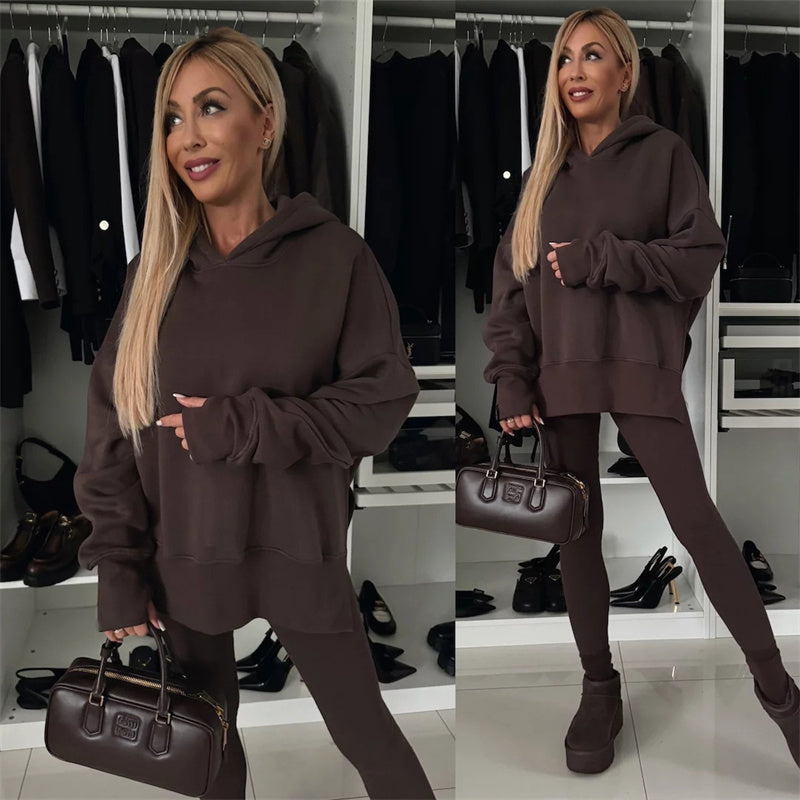 Damen-Zweiteiler mit Oversized-Hoodie und Leggings