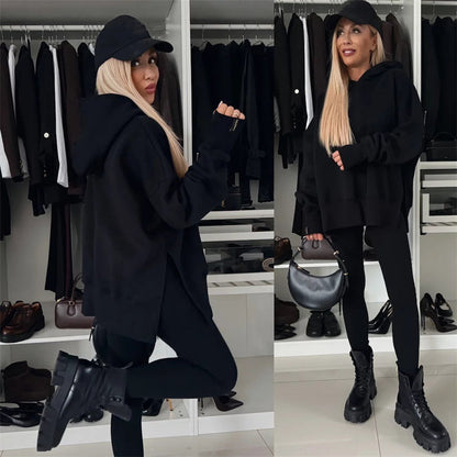 Damen-Zweiteiler mit Oversized-Hoodie und Leggings