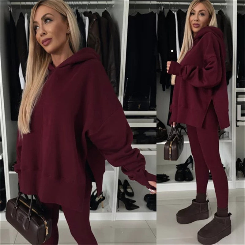 Damen-Zweiteiler mit Oversized-Hoodie und Leggings