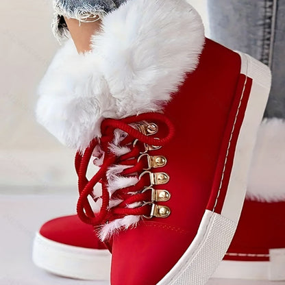 🎅Weihnachts-Specials🎁Mit Kunstfell gefütterte High-Top-Winter-Sneakers für Damen