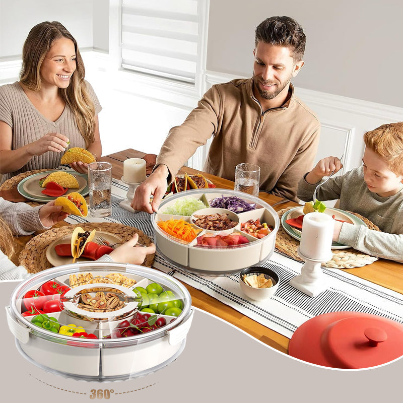 LACEEZEN Snackbox Mit 6 Fächern - Drehbare Snackdose Für Kinder & Picknick