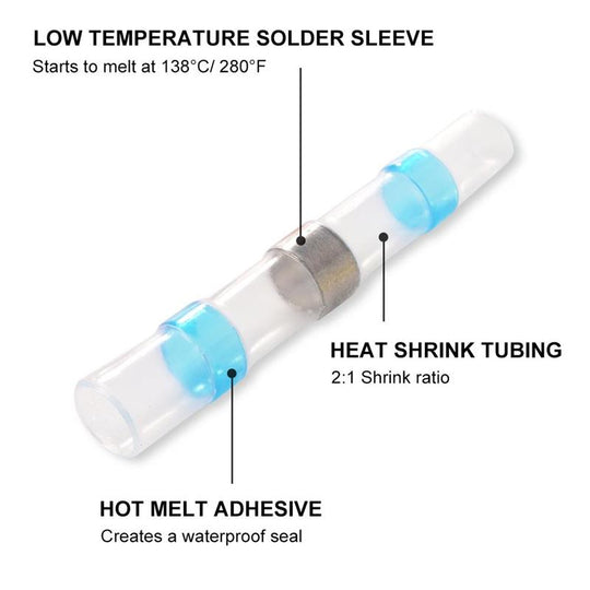 100x Wasserdichter Schrumpfschlauch mit Lötmittel – Für Kabelverbinder &amp; Mittelanschlüsse 💡 Elektronik, KFZ &amp; DIY
