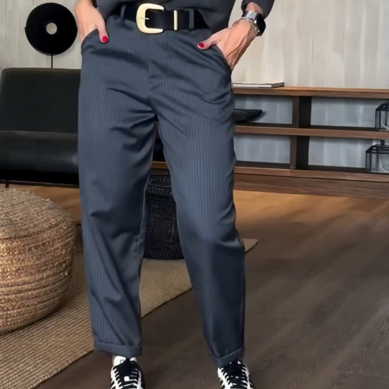 🔥Neuer Bestseller🔥👖Damen Hochtaillierte Casual Straight Blazer Hose🍃