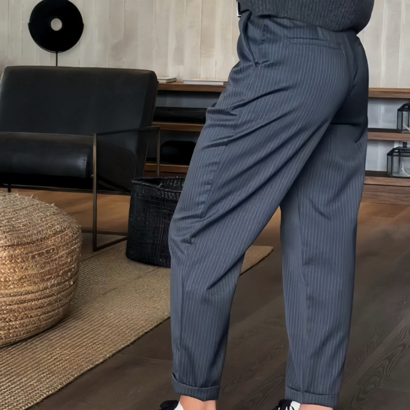 🔥Neuer Bestseller🔥👖Damen Hochtaillierte Casual Straight Blazer Hose🍃