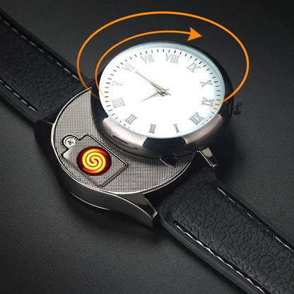 💥💥💥2-in-1-Armbanduhr und winddichtes Feuerzeug für Herren