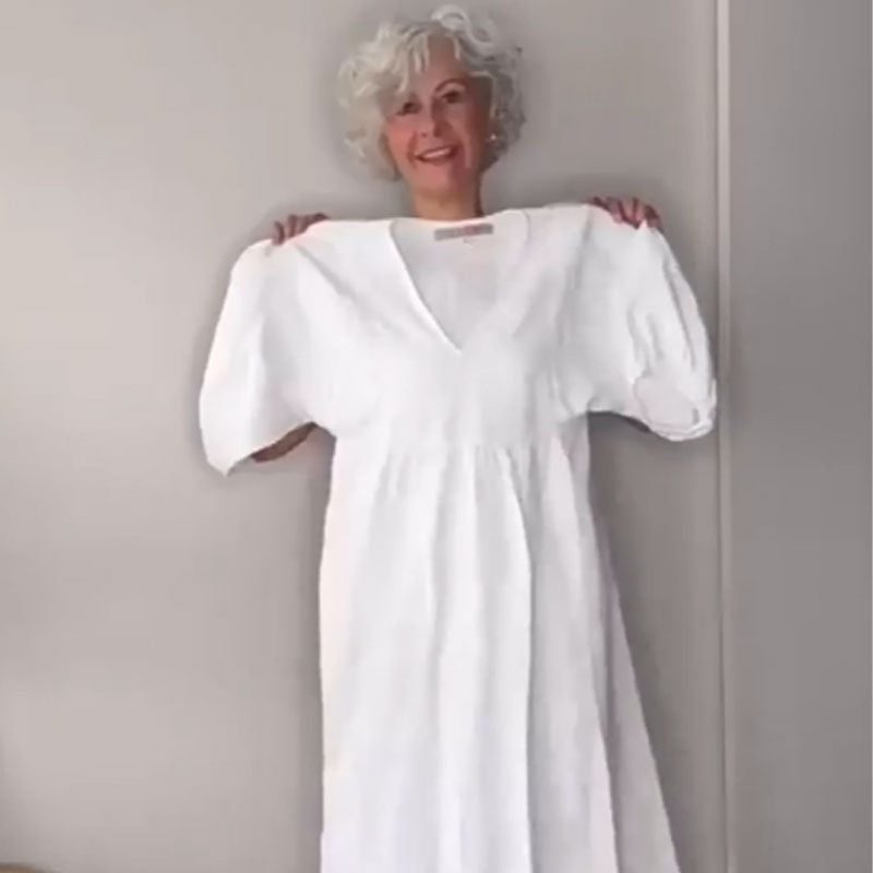 💖🦢Damen V-Ausschnitt Freizeitkleid