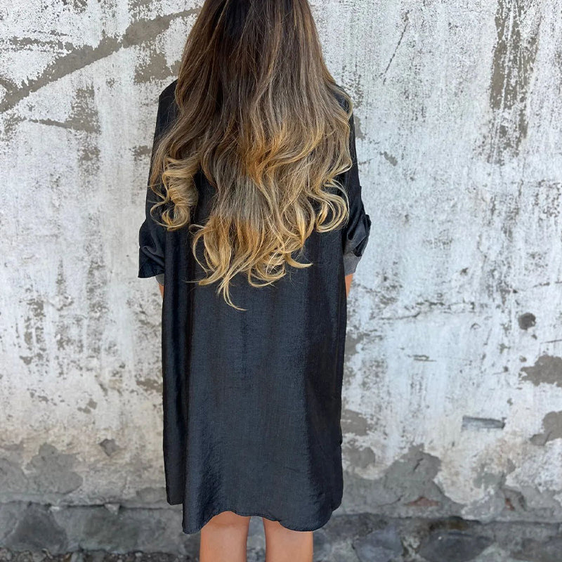 2025 Neues Design👗💖Lässiges Denim-Reverskleid für Damen