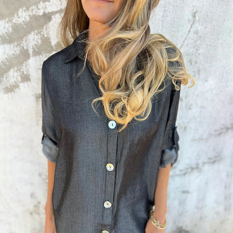 2025 Neues Design👗💖Lässiges Denim-Reverskleid für Damen