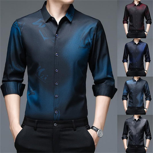 Herrenbekleidung Herbst Frühling Langarm Button Up Shirts