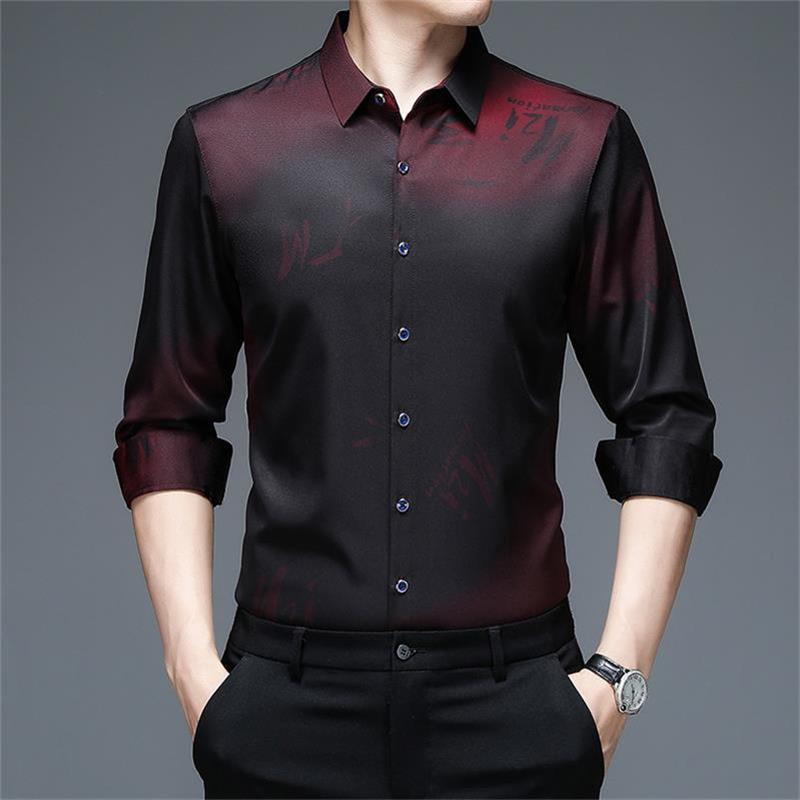 Herrenbekleidung Herbst Frühling Langarm Button Up Shirts
