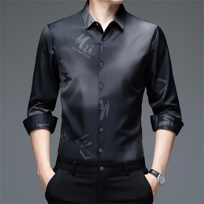 Herrenbekleidung Herbst Frühling Langarm Button Up Shirts