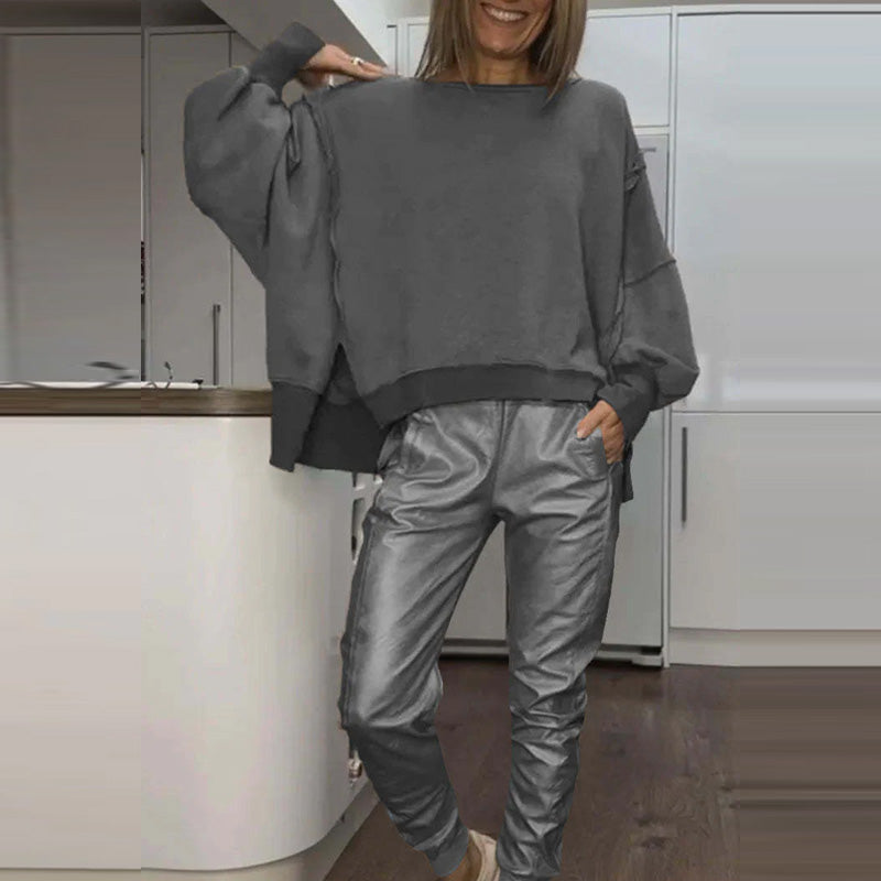 2-teiliges Outfit für Damen: Set aus übergroßem Sweatshirt und Jogginghose