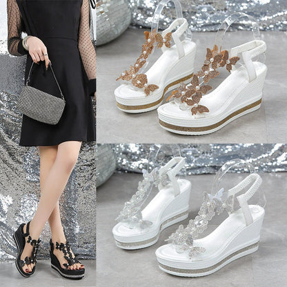 2025 Neueste offene Schmetterlings-Pailletten-Sandalen