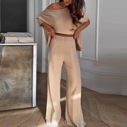 🔥Sommer-Neuankünfte🔥Damen-Freizeit-Zweiteiler: One-Shoulder-Oberteil & Hose