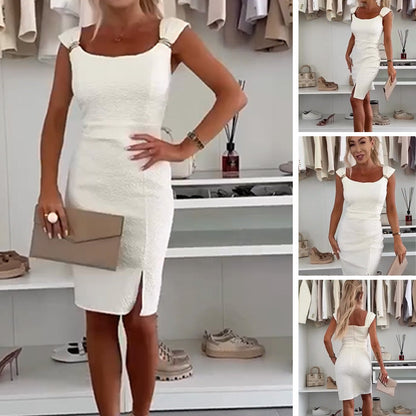 🌸Saisonübergreifendes Basic-Kleid – 4-Jahreszeiten mit Seitenschlitz 🌸 Waschmaschinenfest