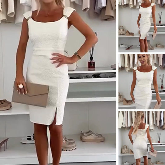 🌸Saisonübergreifendes Basic-Kleid – 4-Jahreszeiten mit Seitenschlitz 🌸 Waschmaschinenfest