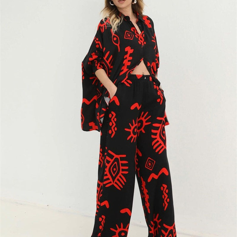 🔥🌸Modisches bedrucktes zweiteiliges Set für Damen