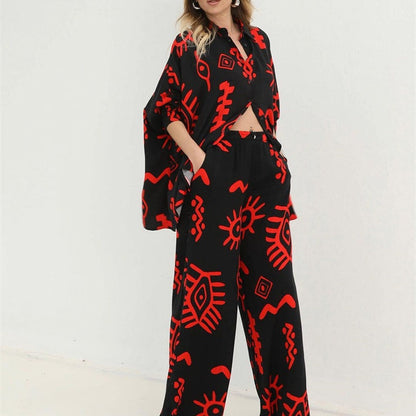 🔥🌸Modisches bedrucktes zweiteiliges Set für Damen