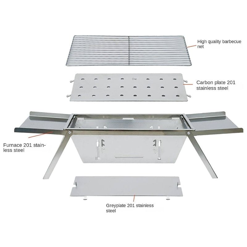 🔥🔥Klappbarer Edelstahl-Grill für draußen