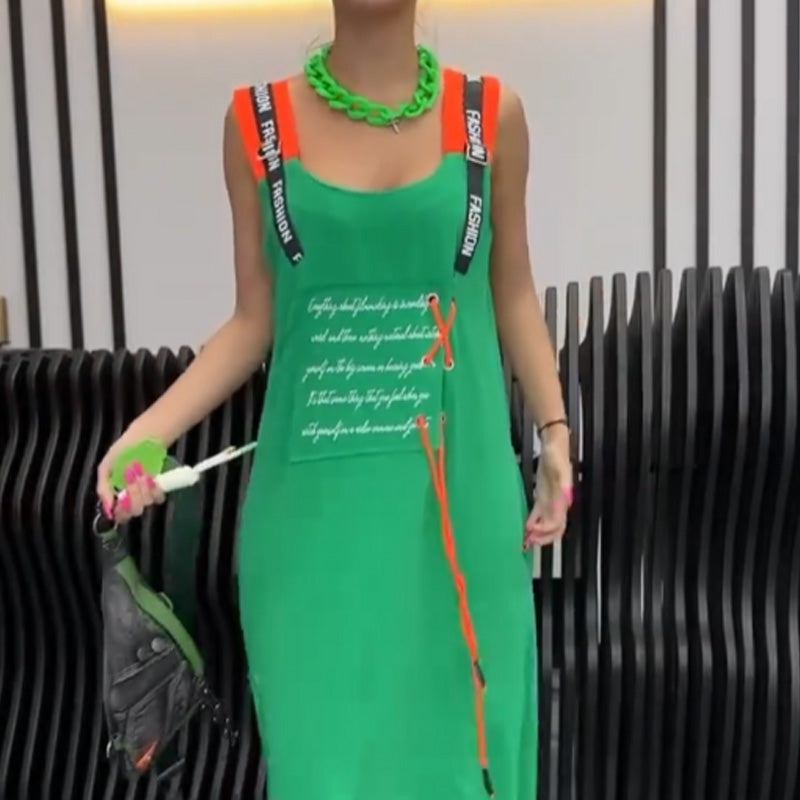 💥Lässiges, ärmelloses Kleid mit Print für Damen