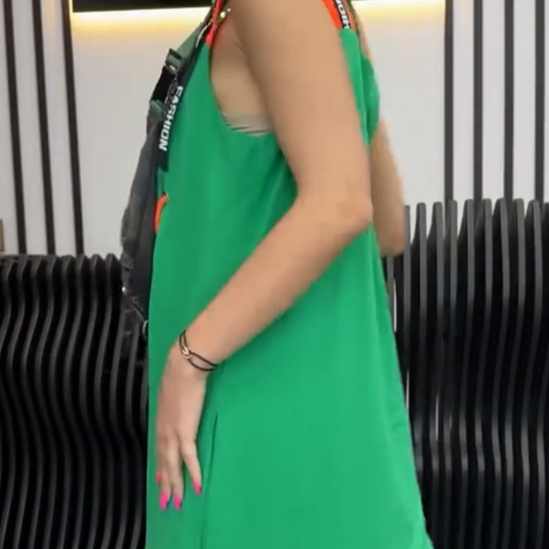 💥Lässiges, ärmelloses Kleid mit Print für Damen