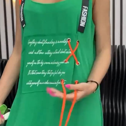 💥Lässiges, ärmelloses Kleid mit Print für Damen