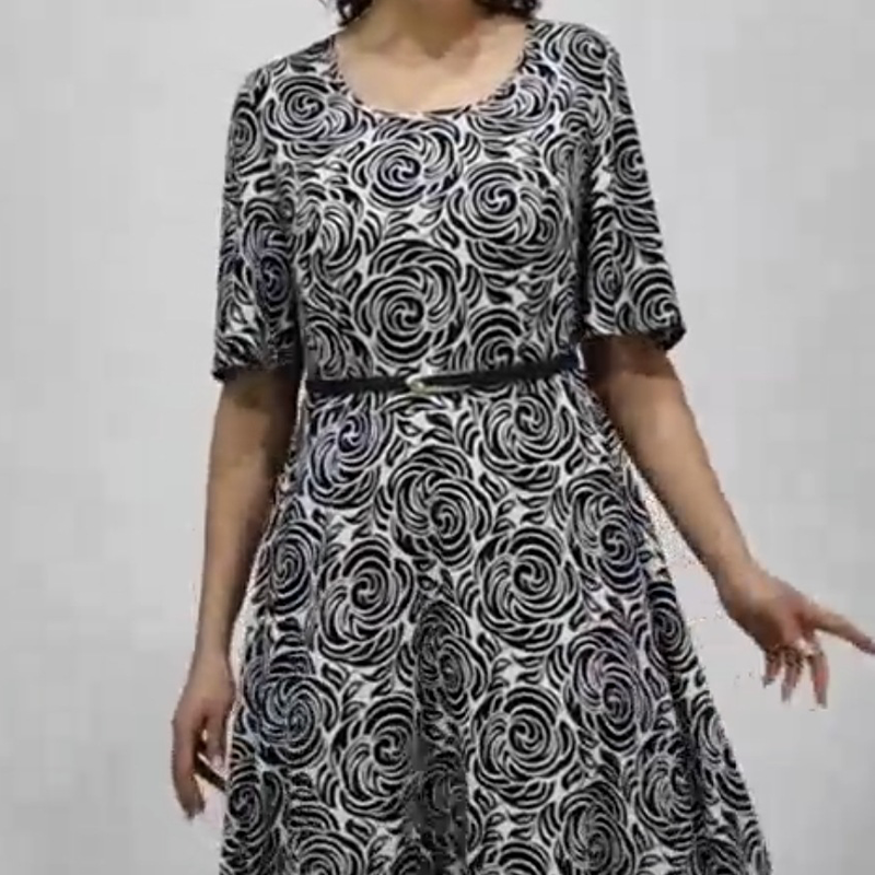 2025 Neues elegantes extra langes Kleid mit Gürtel und Prints💥💥Befristetes Angebot: 50% Rabatt auf Bestellungen