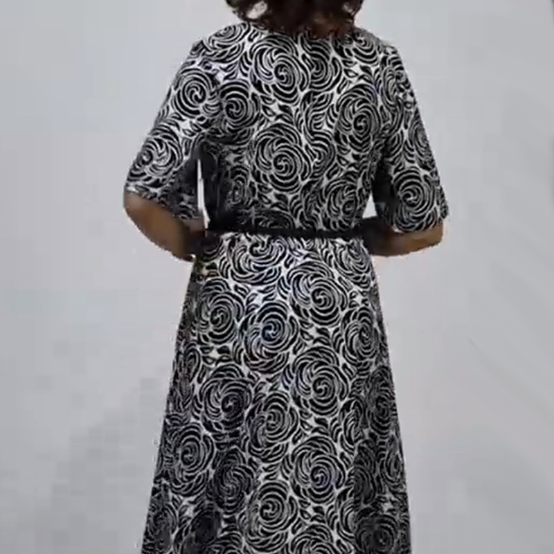 2025 Neues elegantes extra langes Kleid mit Gürtel und Prints💥💥Befristetes Angebot: 50% Rabatt auf Bestellungen