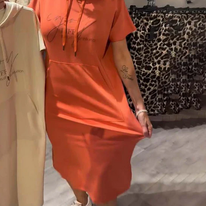 🌸💐Damenkleid mit kurzen Ärmeln und Kapuze🚀Kaufen Sie 2 und erhalten Sie kostenlosen Versand🚀