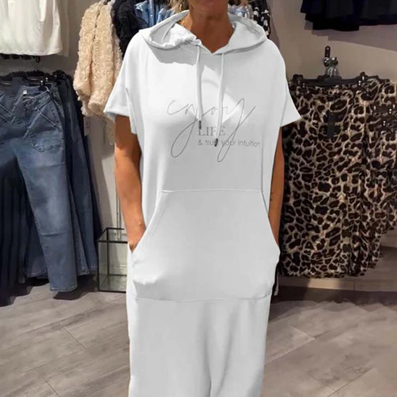 🌸💐Damenkleid mit kurzen Ärmeln und Kapuze🚀Kaufen Sie 2 und erhalten Sie kostenlosen Versand🚀