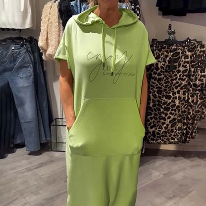 🌸💐Damenkleid mit kurzen Ärmeln und Kapuze🚀Kaufen Sie 2 und erhalten Sie kostenlosen Versand🚀