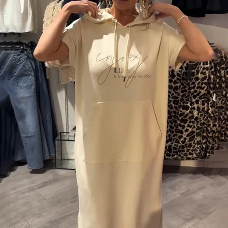 🌸💐Damenkleid mit kurzen Ärmeln und Kapuze🚀Kaufen Sie 2 und erhalten Sie kostenlosen Versand🚀