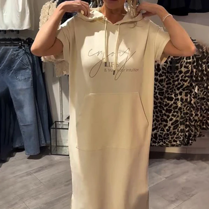 🌸💐Damenkleid mit kurzen Ärmeln und Kapuze🚀Kaufen Sie 2 und erhalten Sie kostenlosen Versand🚀