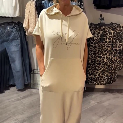 🌸💐Damenkleid mit kurzen Ärmeln und Kapuze🚀Kaufen Sie 2 und erhalten Sie kostenlosen Versand🚀