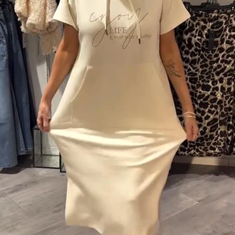 🌸💐Damenkleid mit kurzen Ärmeln und Kapuze🚀Kaufen Sie 2 und erhalten Sie kostenlosen Versand🚀