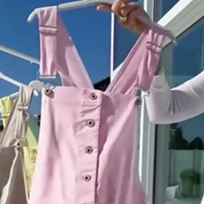 Süßer, lässiger, einfarbiger Jumpsuit für Damen mit verstellbaren Trägern