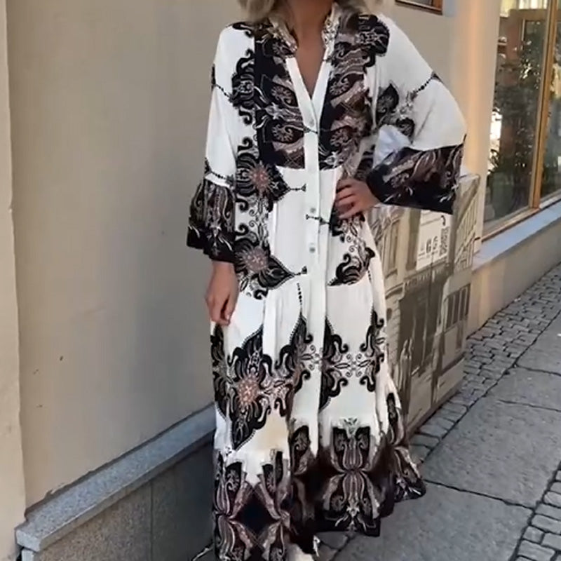 Elegante, bedruckte, lockere, fließende Kleider für Damen