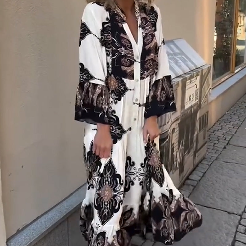 Elegante, bedruckte, lockere, fließende Kleider für Damen