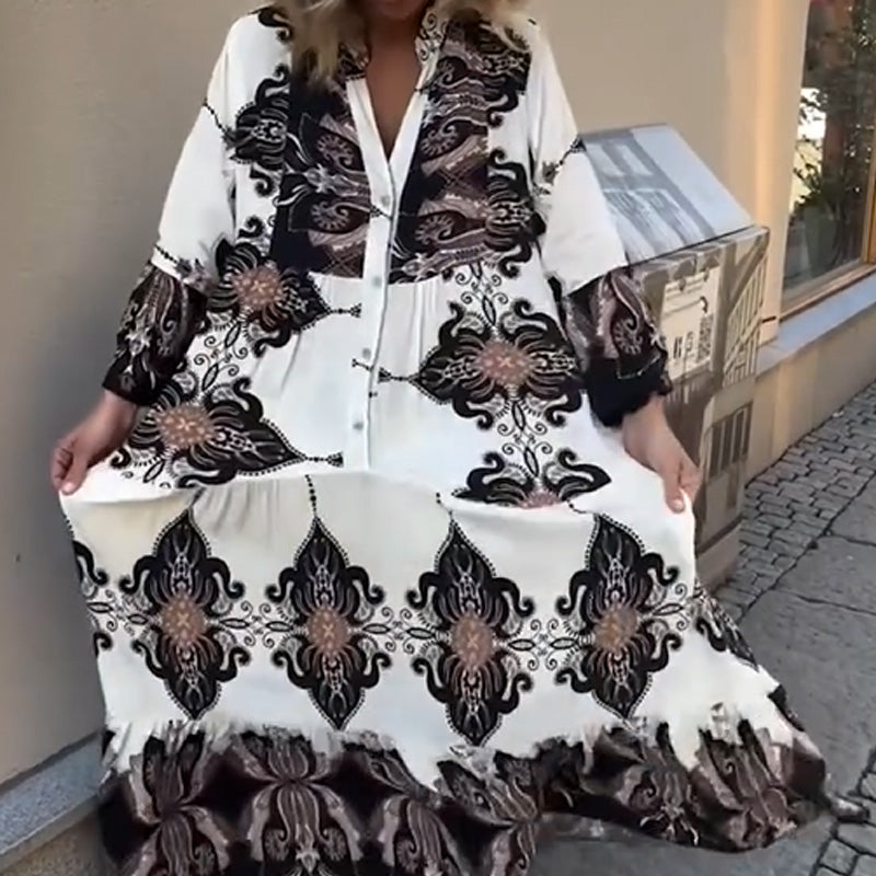 Elegante, bedruckte, lockere, fließende Kleider für Damen