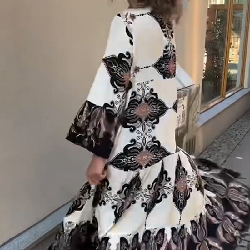 Elegante, bedruckte, lockere, fließende Kleider für Damen